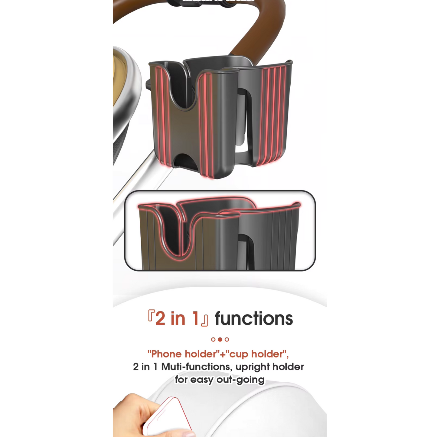 360° Rotating Cup Holder – Universal Fit for Baby Strollers & Bikes