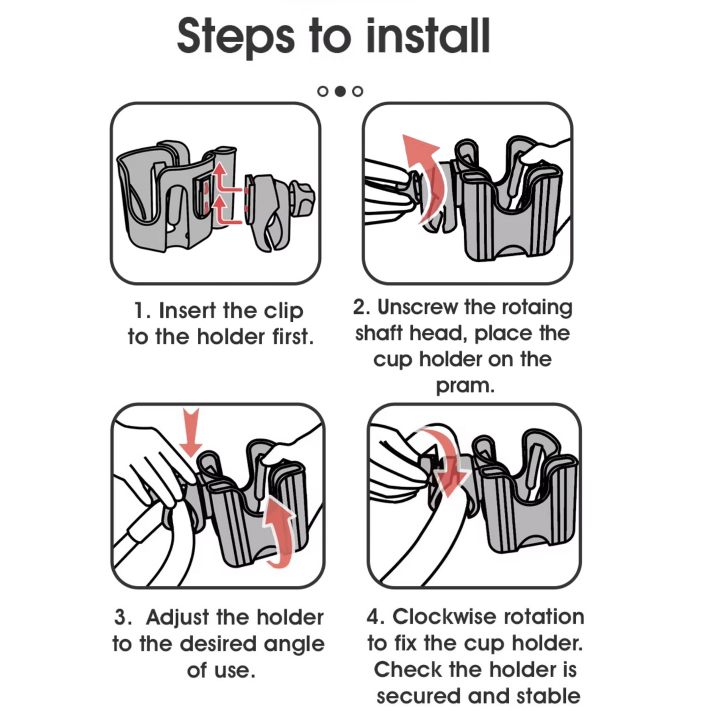 360° Rotating Cup Holder – Universal Fit for Baby Strollers & Bikes